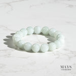 Pale Green Jadeite Jade Bead Bracelet - 10mm