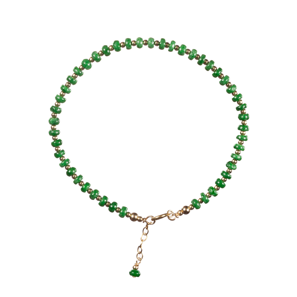 Genuine Jadeite Jade and Gold Bracelet