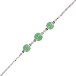 Grade A Jadeite Jade Bracelet with Apple Green Jade Donuts and Diamonds