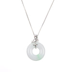 White Jade Donut Pendant in 18K Gold - Birdie