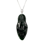 Deep Green GuanYin Jade Pendant