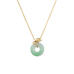 Petite Ginkgo Jade Donut Pendant in 18K Yellow Gold
