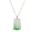 18K Rose Gold Jade Pendant - Floral Frame