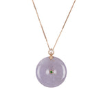 18K Rose Gold Purple Jadeite Disc Pendant