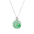 Flower Jade Disc Pendant with Diamonds