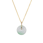 18K Yellow Gold Jade Disc Pendant