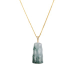 Mini Jade Bamboo Pendant - 18K Yellow Gold