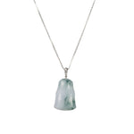 Chinese Bamboo Jade Pendant - 18K White Gold