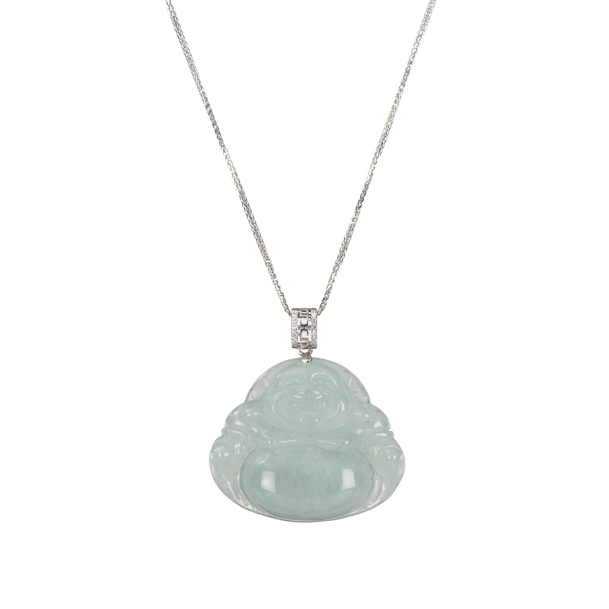 Women's Laughing Buddha Jade Necklace