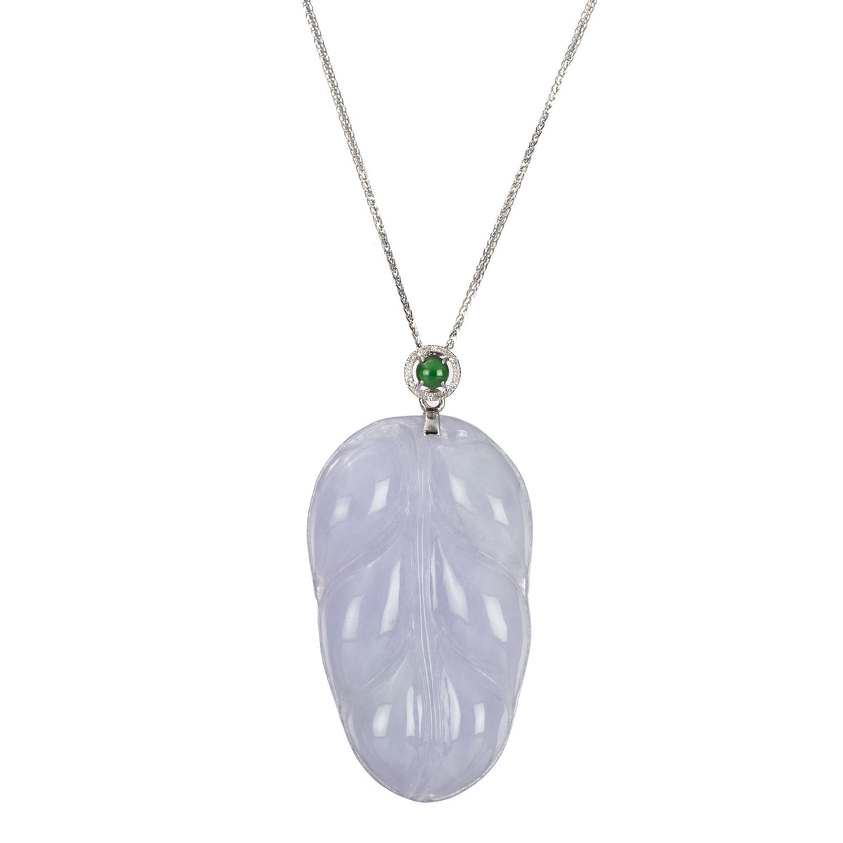 Women's Lavender Leaf Jade Necklace