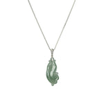 Carved Jade Fish Necklace - Burmese Jadeite