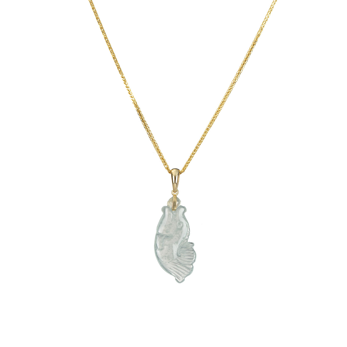 Ice Jade Fish Pendant - Grade A Jadeite