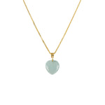 Jade Heart Pendant with 18K Yellow Gold - Genuine Burmese Jadeite