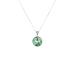Natural Green Pattern Jadeite Pendant - Kandy Donut
