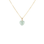 Sereniti Jadeite Jade Heart Pendant with 18K Gold Bail - Small