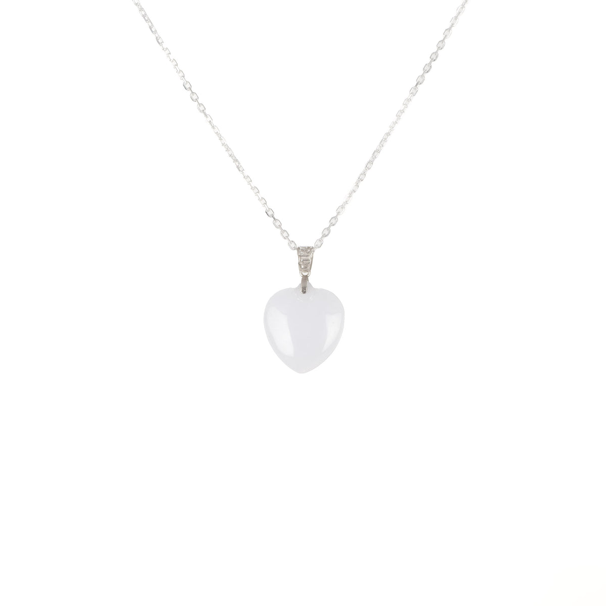 Sereniti Jadeite Jade Heart Pendant with 18K Gold Bail - Small