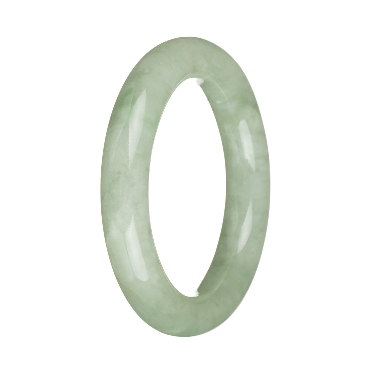 54.1mm Green with Apple Green Patch Jade Bangle Bracelet