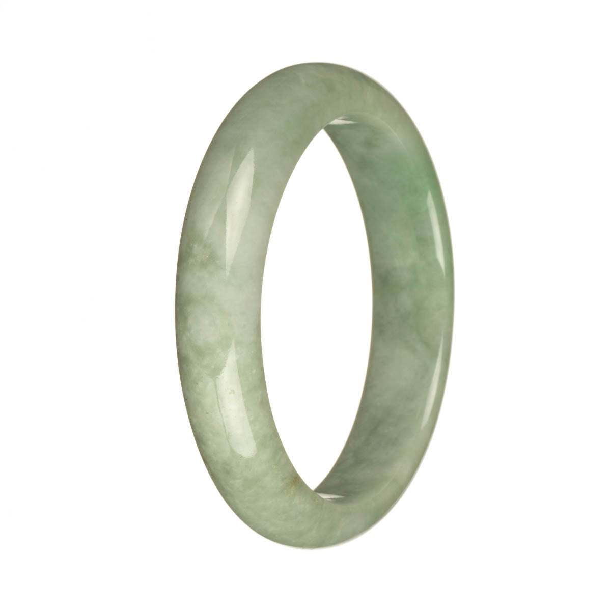 59.2mm Pale Green with Apple Green Jade Bangle Bracelet