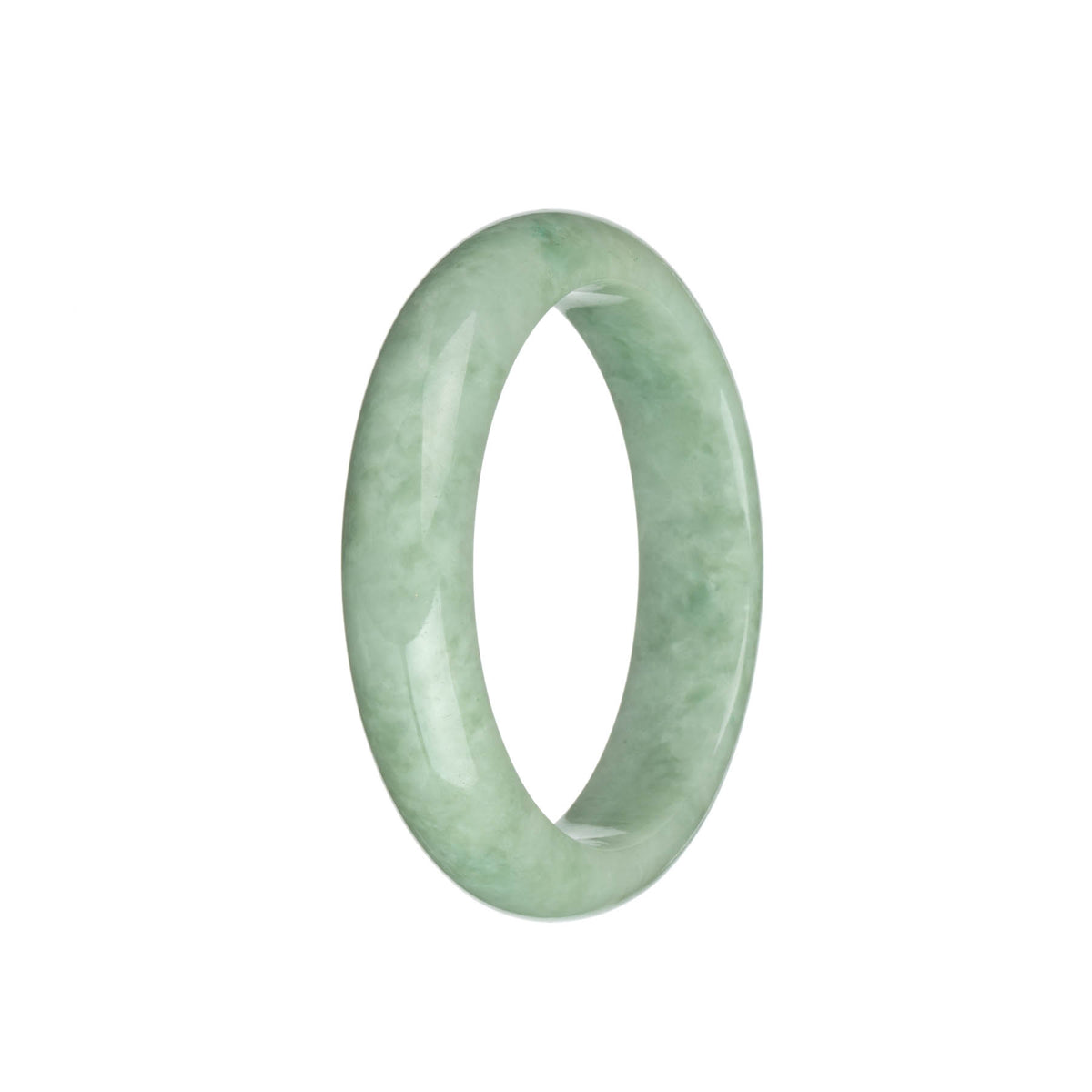 Certified Grade A Light Green Jade Bracelet - 58mm Half Moon