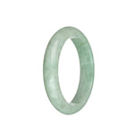 Certified Natural Green with Pale Green Traditional Jade Bangle - 59mm Half Moon