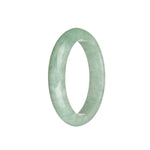 Certified Natural Green with Pale Green Traditional Jade Bangle - 59mm Half Moon