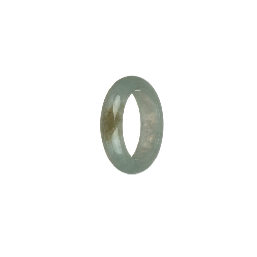 Authentic Grey with Brown Patch Jadeite Jade Band - US 8.25