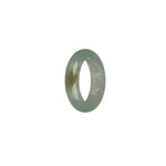 Authentic Grey with Brown Patch Jadeite Jade Band - US 8.25