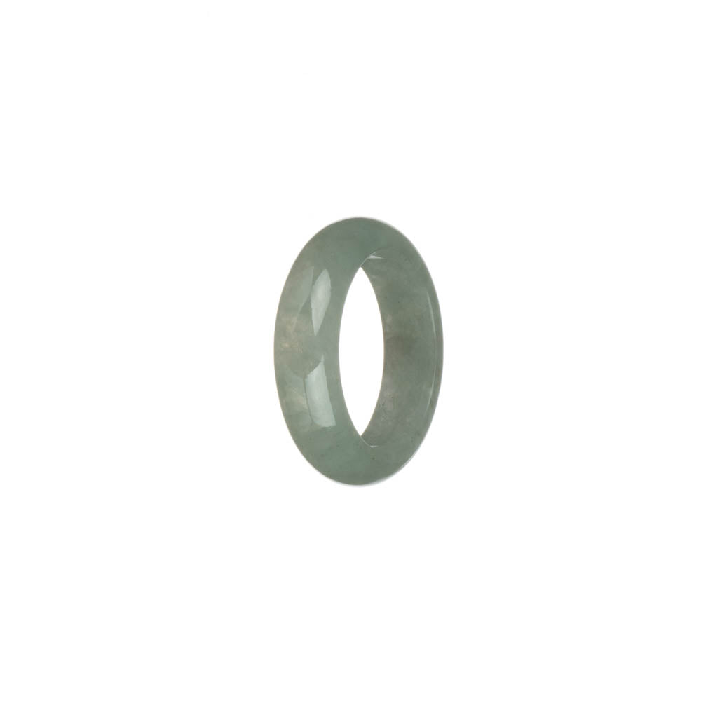 Authentic Grey with Brown Patch Jadeite Jade Band - US 8.25