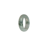 Certified Pale Green and White with Green Patterns Jadeite Jade Band - US 7.25