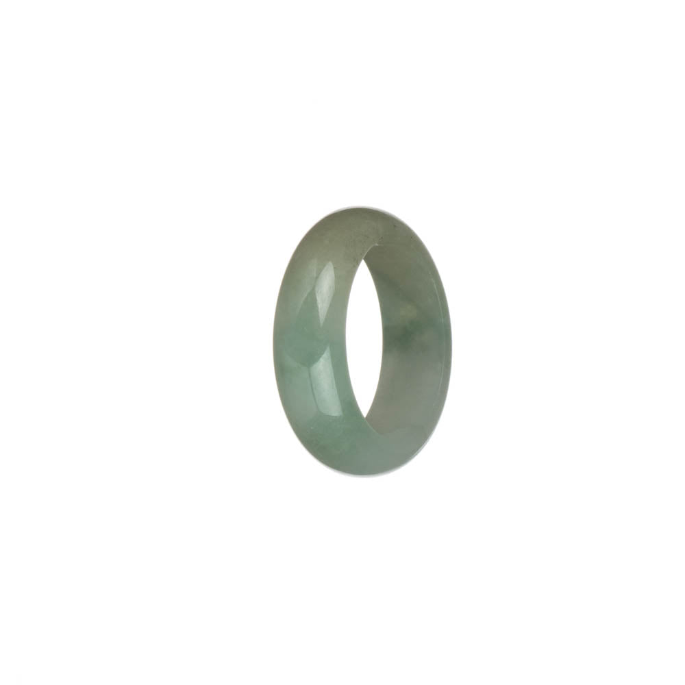Genuine Green and White Burmese Jade Ring - US 9