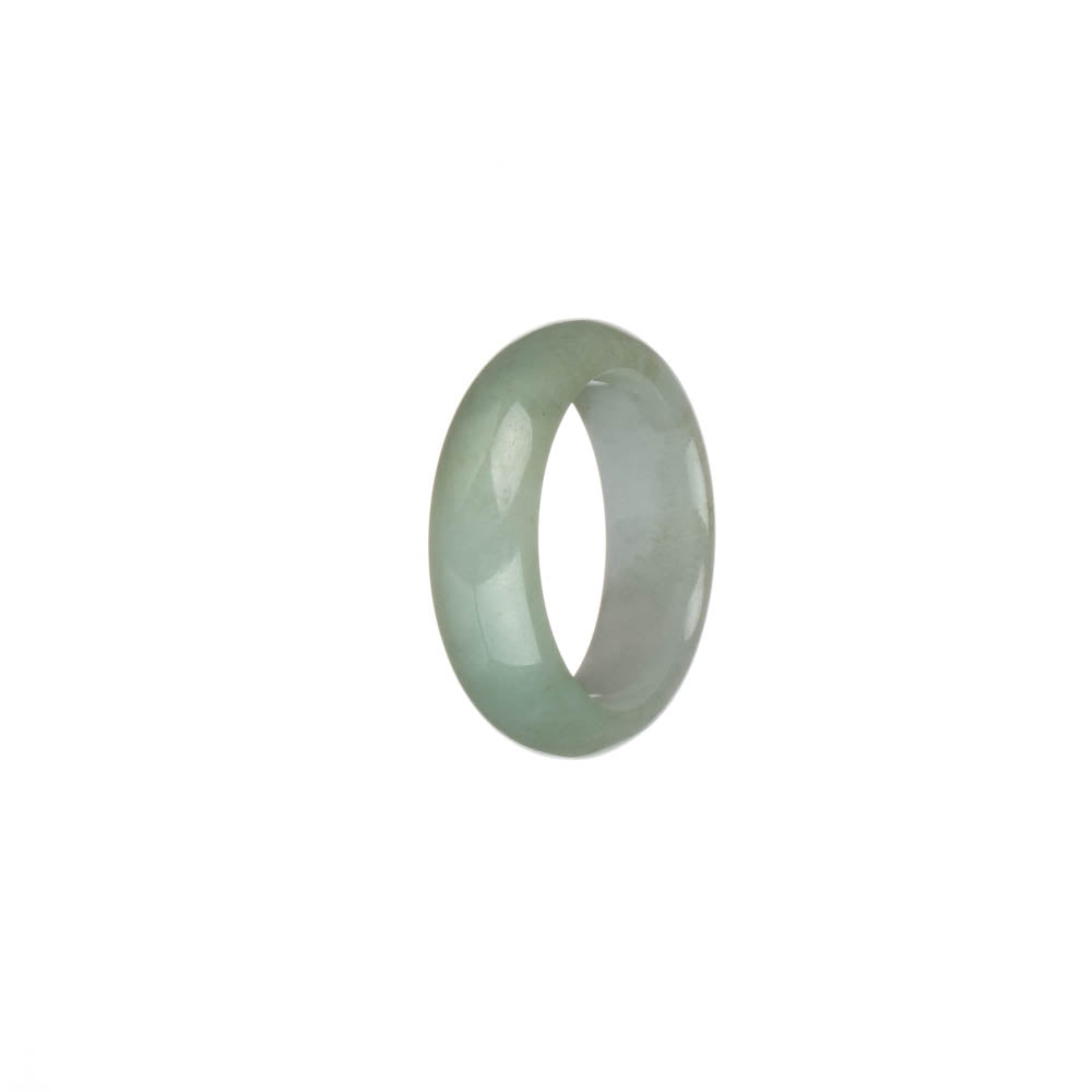 Certified Light Green and White Jadeite Jade Band - US 9.75