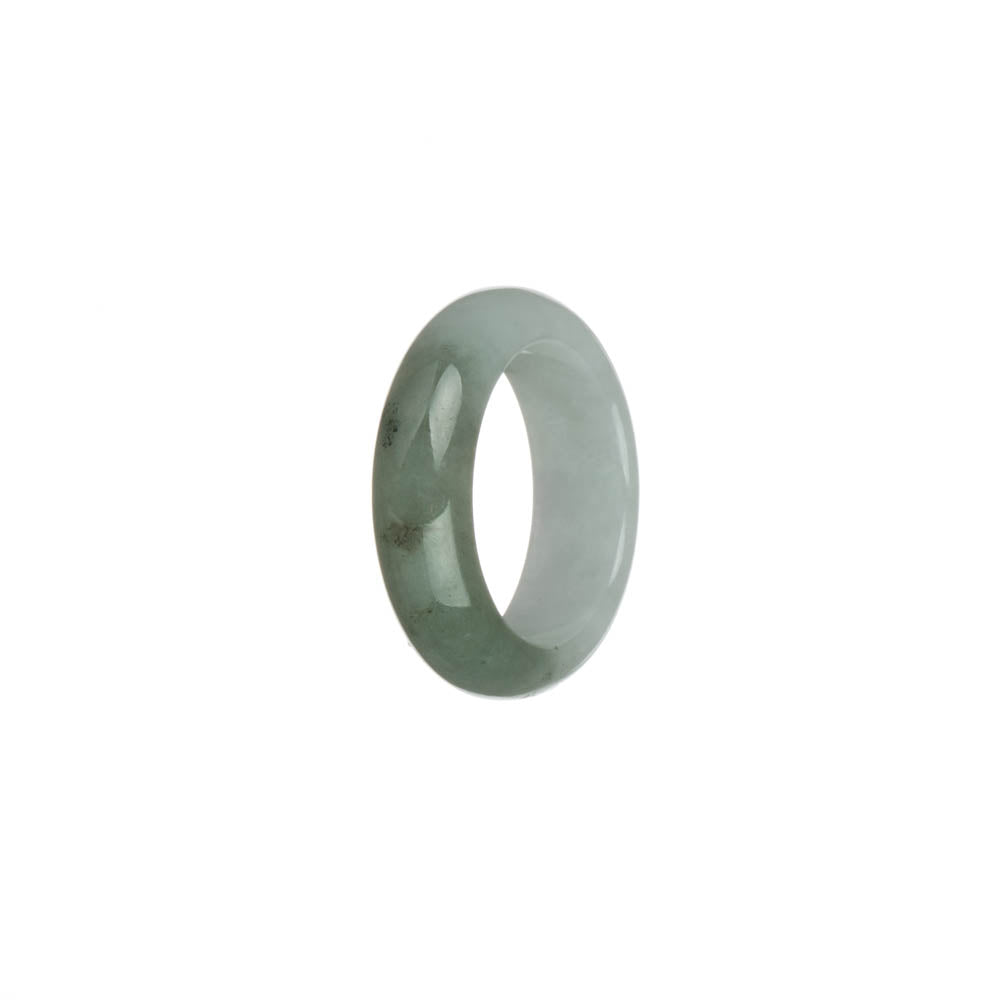Real Green and White Burmese Jade Band - US 9.5