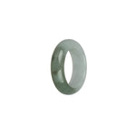 Real Green and White Burmese Jade Band - US 9.5