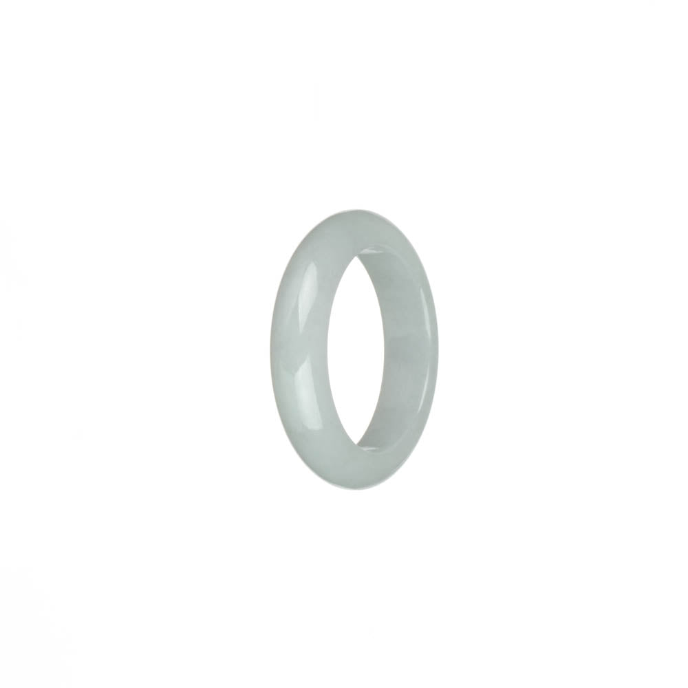 Certified White Burma Jade Ring- US 9.75