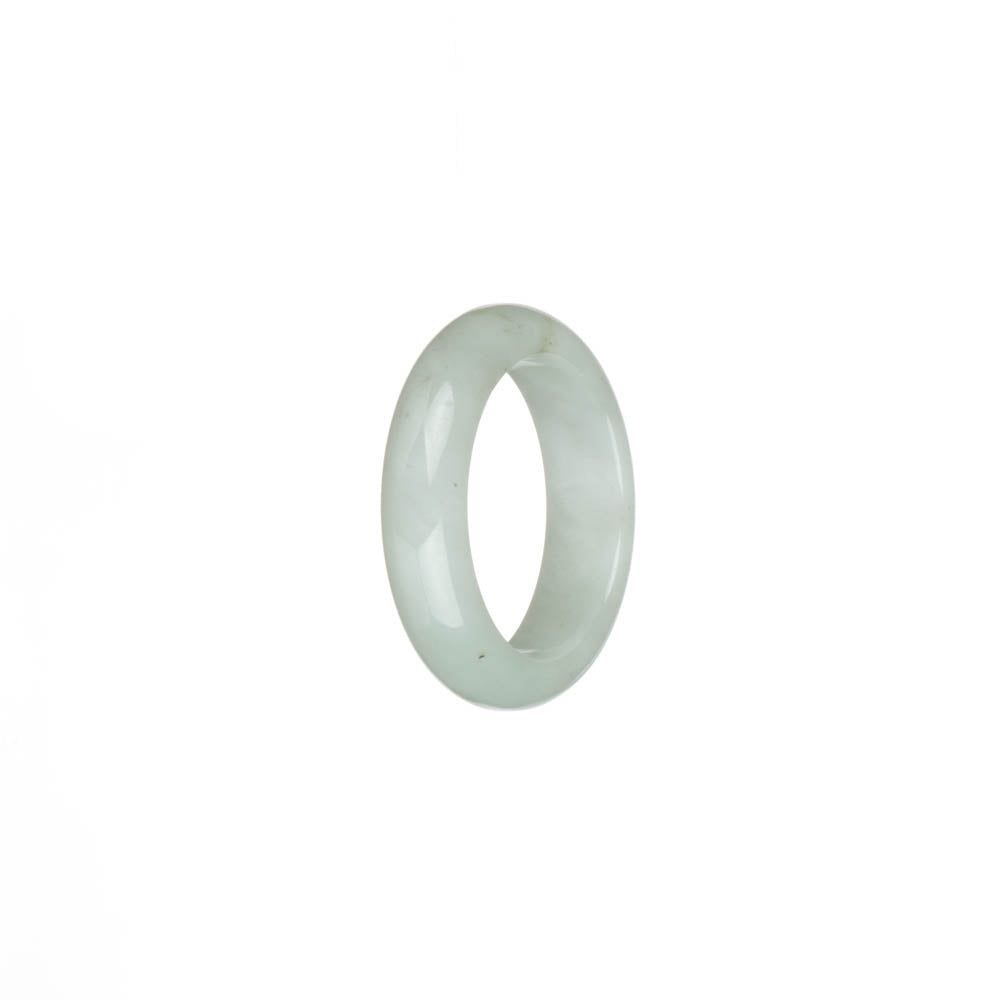Certified White Burmese Jade Ring - US 9.5