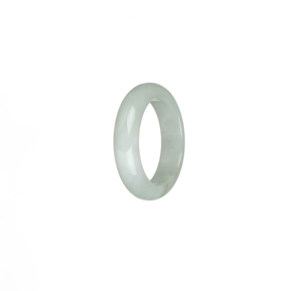 Certified White Burmese Jade Ring - US 9.5