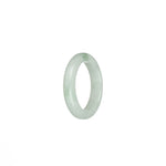 Authentic White with Green Patterns Jadeite Jade Band - US 9.75