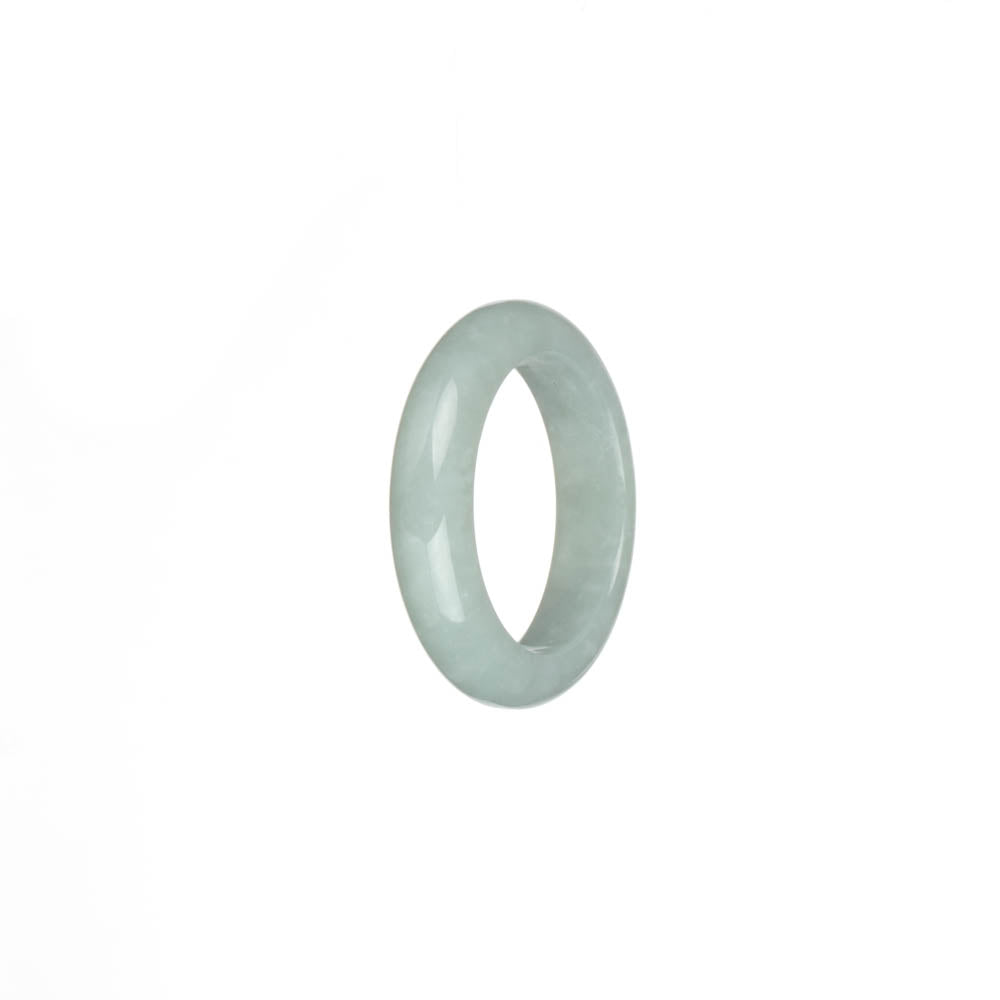 Authentic Greyish White Burmese Jade Band - US 9.5