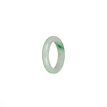 Certified White with Imperial Green Patch Burmese Jade Band - US 7