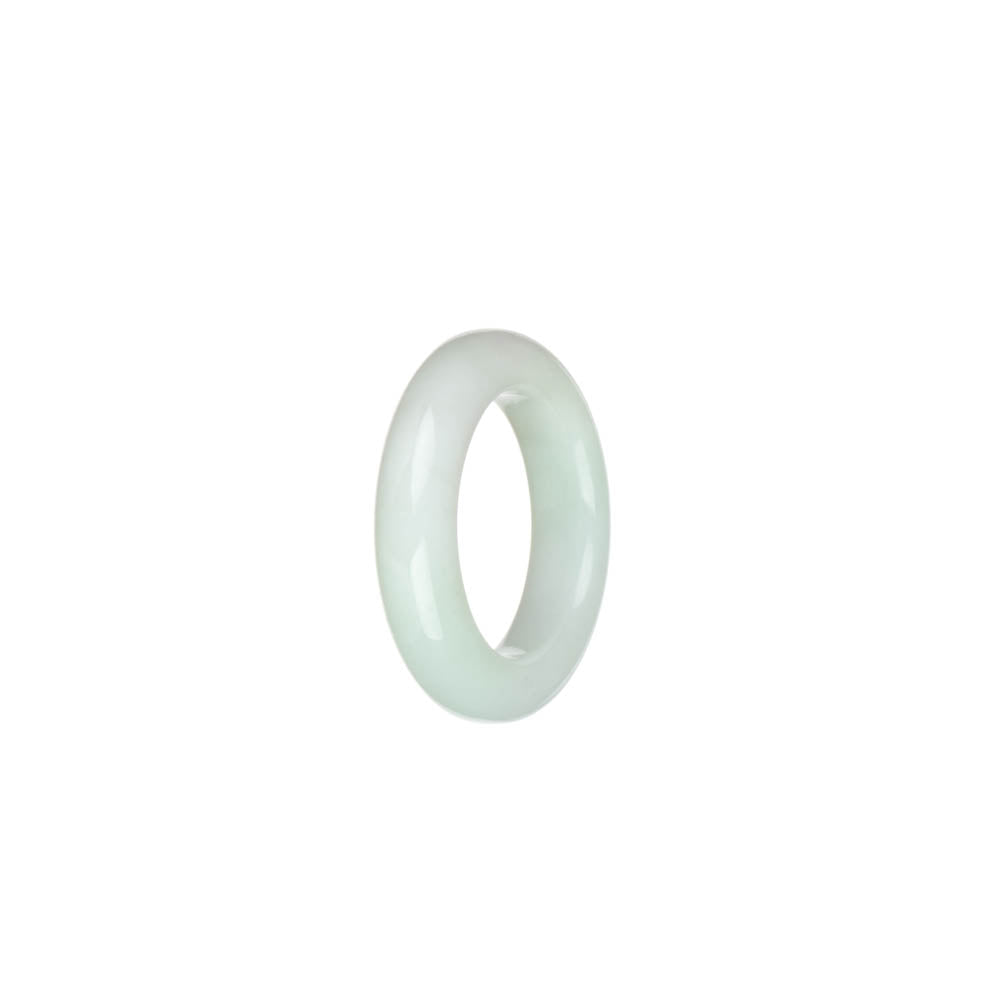 Genuine White with Red Patterns Jade Ring - US 7