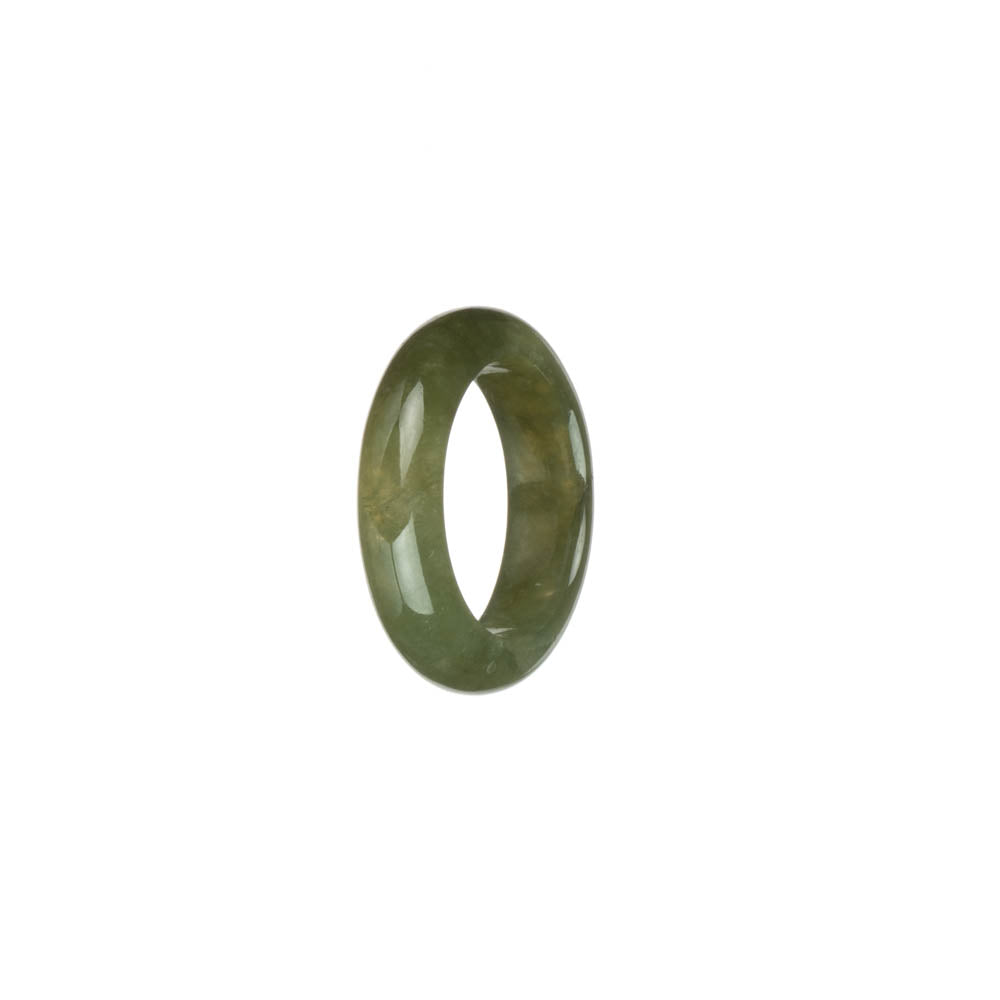 Real Olive Green Jade Ring- US 7.75