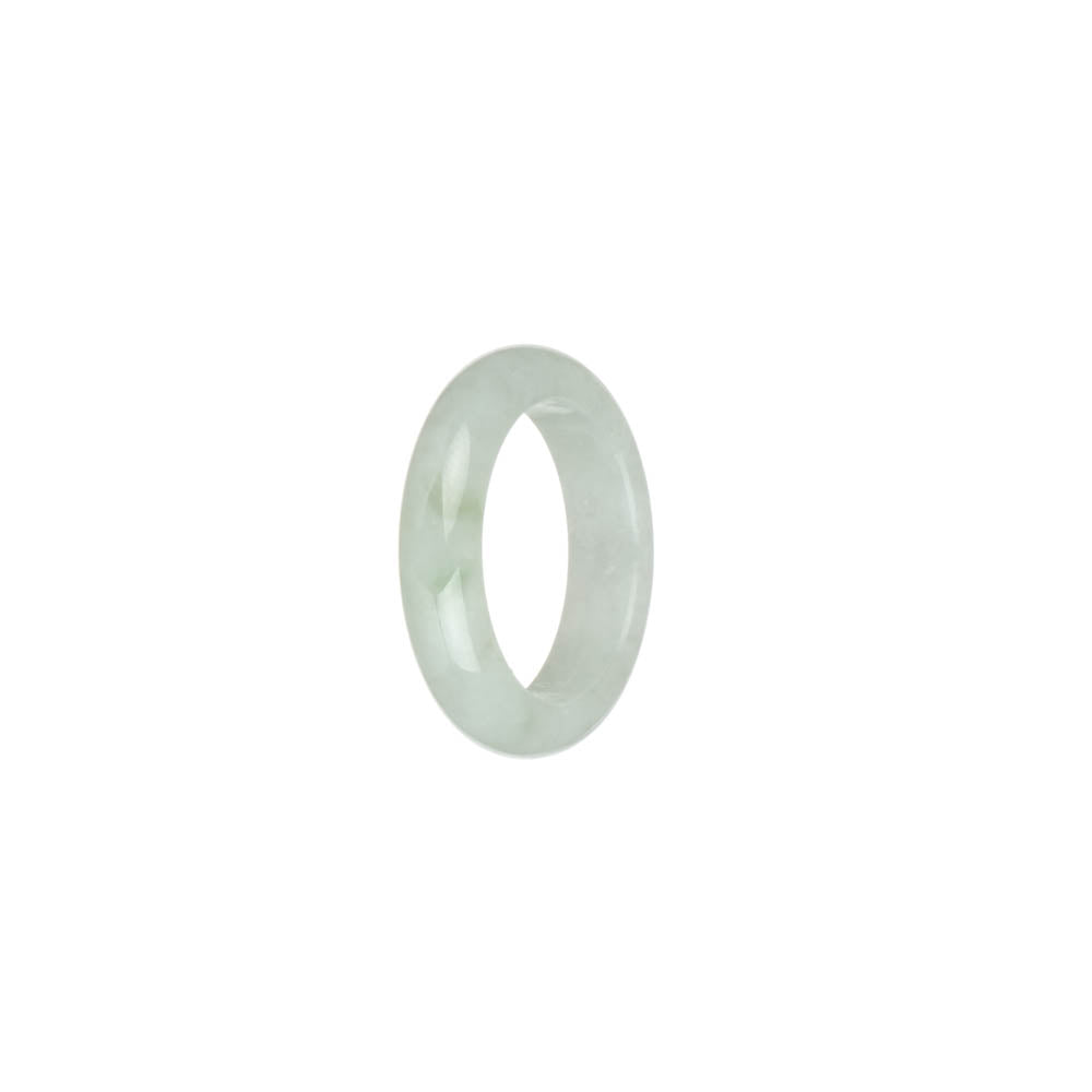 Authentic White with Green Spots Jade Band - US 8
