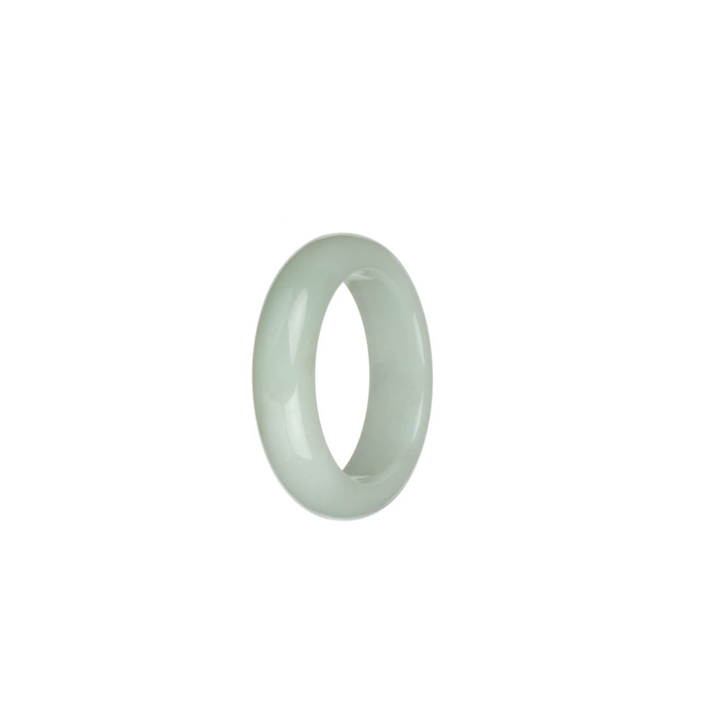Genuine White Burma Jade Band - US 9.5