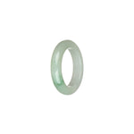 Certified White with Light Green Jade Ring - US 9.5