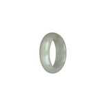 Certified Greyish White Burma Jade Band - US 9.5