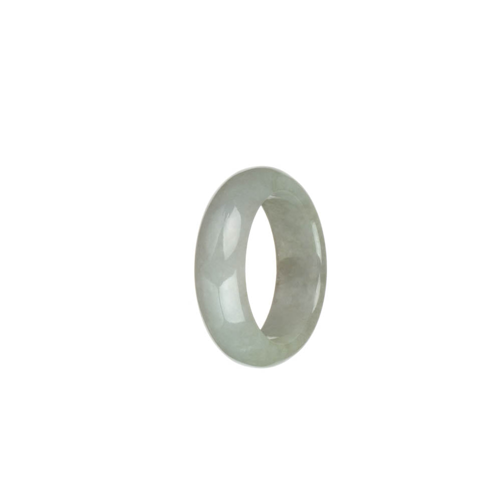 Certified Greyish White Burma Jade Band - US 9.5