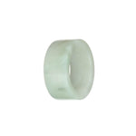Genuine Pale Green with White Burma Jade Ring - US 12