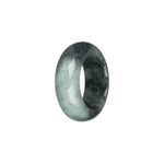 Authentic Black with Grey Jadeite Jade Band - US 11.5