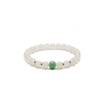 Aura Snow Jade Bracelet with Burmese Green Jade
