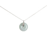 Burmese Jade Disc Bamboo Leaf Pendant